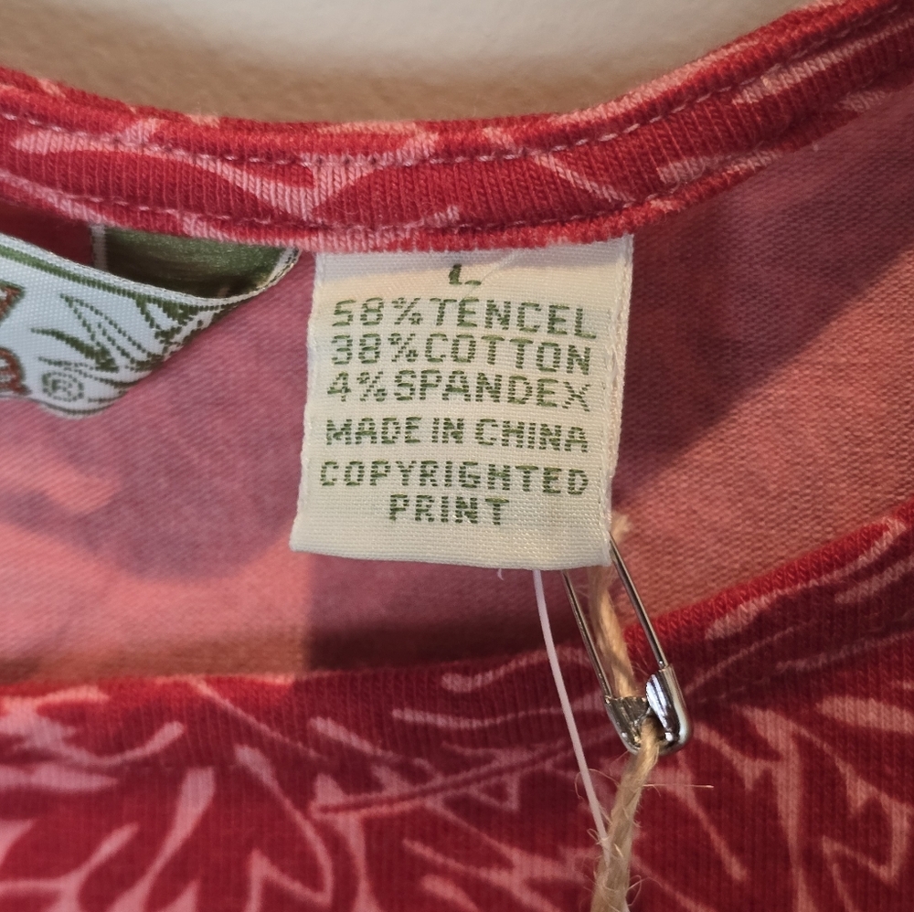 Tommy Bahama Women's Red Sleeveless Top Dark Blossom NWT - Picture 4 of 4